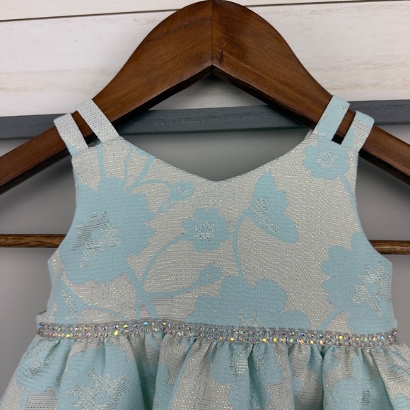 SWEAT HEART ROSE formal dress rhinestone details size 12M tie back - Picture 4 of 11